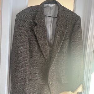 Men's 100% Scottish Wool Brown Tweed Blazer 44R